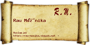 Rau Mónika névjegykártya